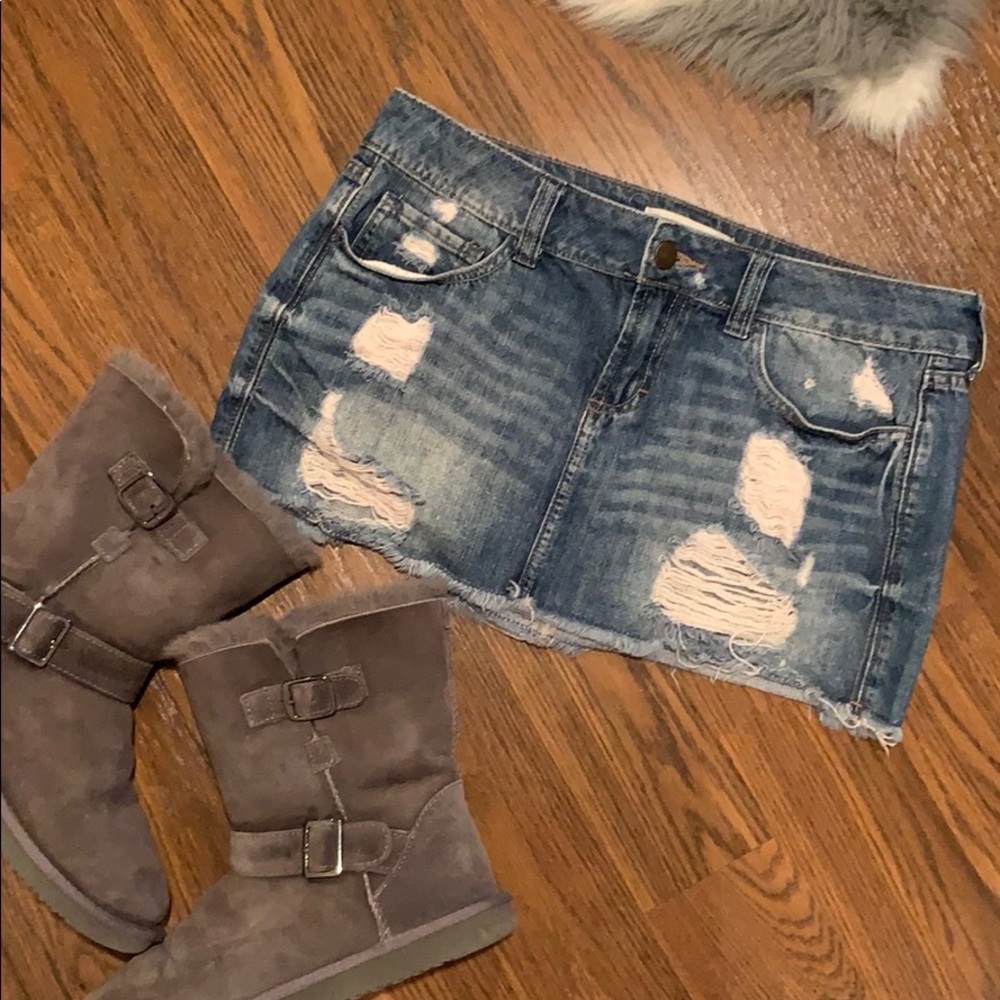 Jean mini skirt